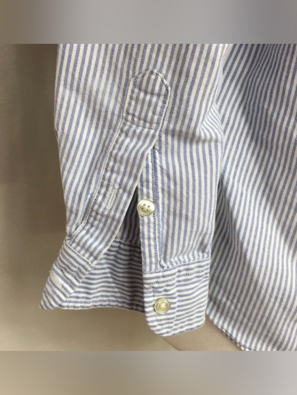 Vintage Charter Club Womens Blue White Stripe Cotton Button Shirt Size 8 Coastal - Picture 10 of 16